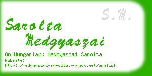 sarolta medgyaszai business card